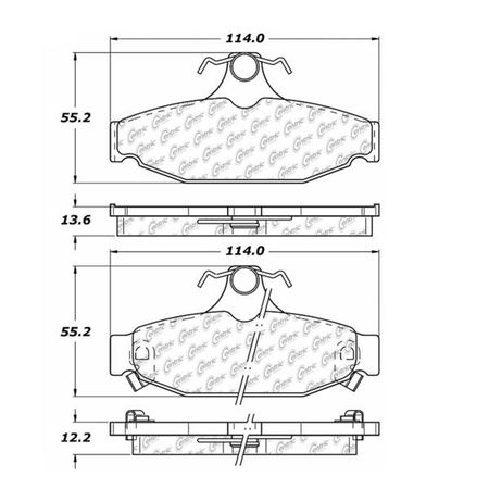 CENTRIC PARTS Posi-Quiet Ceramic Pads, 105.04130 105.04130